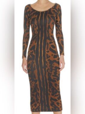 Alexander McQueen Ocelot Print Pencil Dress